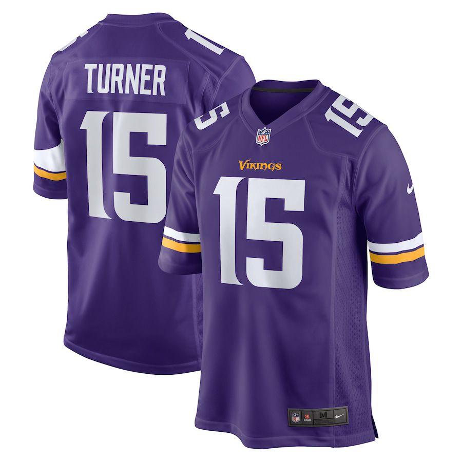 Men Minnesota Vikings #15 Dallas Turner Nike Purple 2024 NFL Draft First Round Pick Player Game Jersey->customized nfl jersey->Custom Jersey